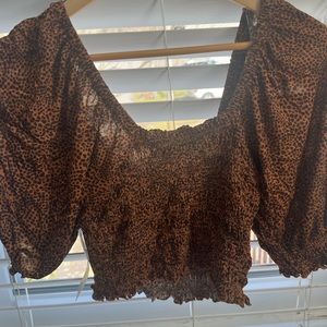 Urban outfitters leopard crop top